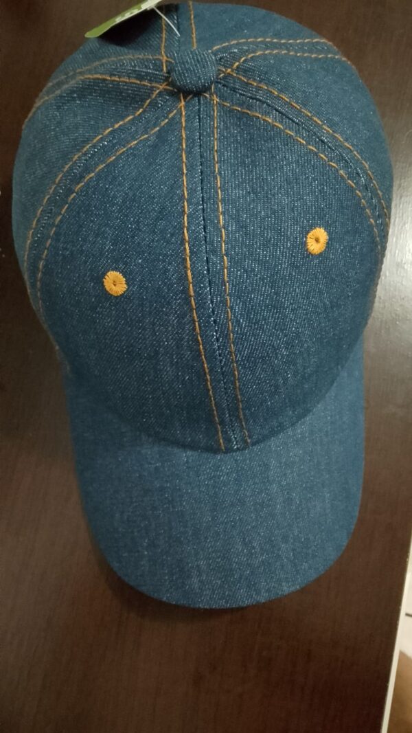 Boné Jeans Básico Liso Sem Estampa Azul Aba Curva Ajustável