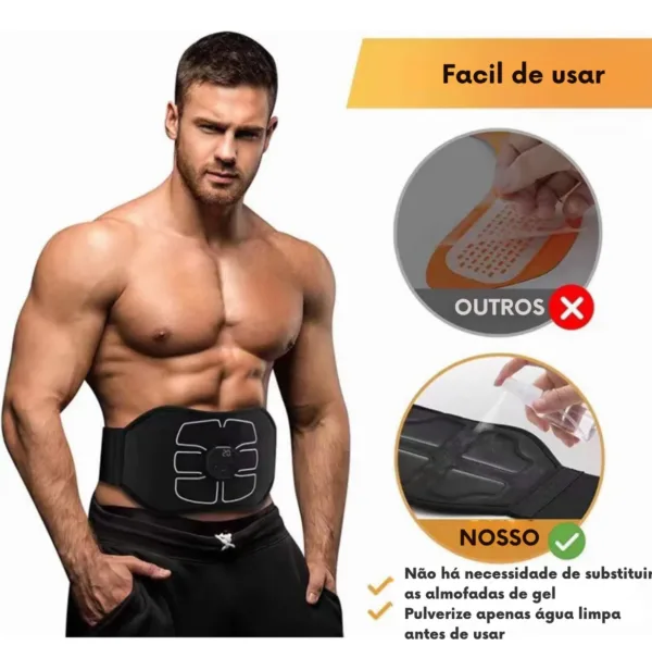 Aparelho Massageador Estimulador Abdominal Muscular Elétrico 6 Pack