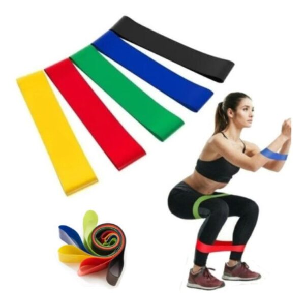 Faixas Elásticas para Exercícios, Kit com 5 Bandas de Resistência para Tonificação Muscular, Treinamento Físico, Perda de Peso, Alongamento e Yoga - Imagem 5