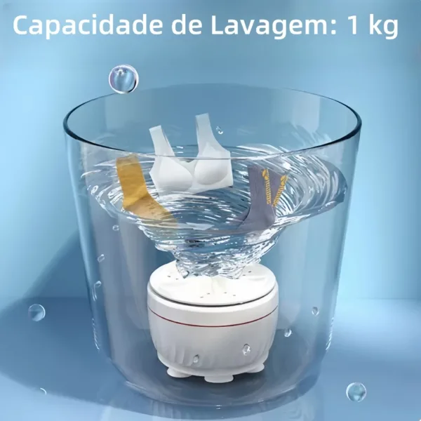 Mini Máquina de Lavar Roupas Panos Toalhas  Ultrassônica Lavanderia USB Lava Louças - Imagem 2