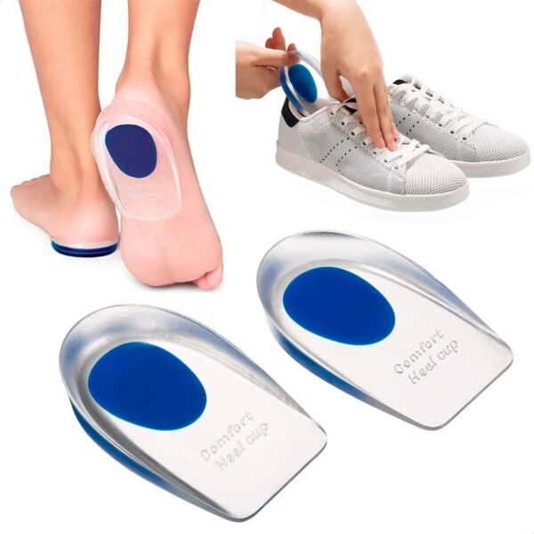 Palmilhas Ortopédicas Silicone Gel Hidratante Massageadoras Protetoras de Calcanhar - Imagem 2