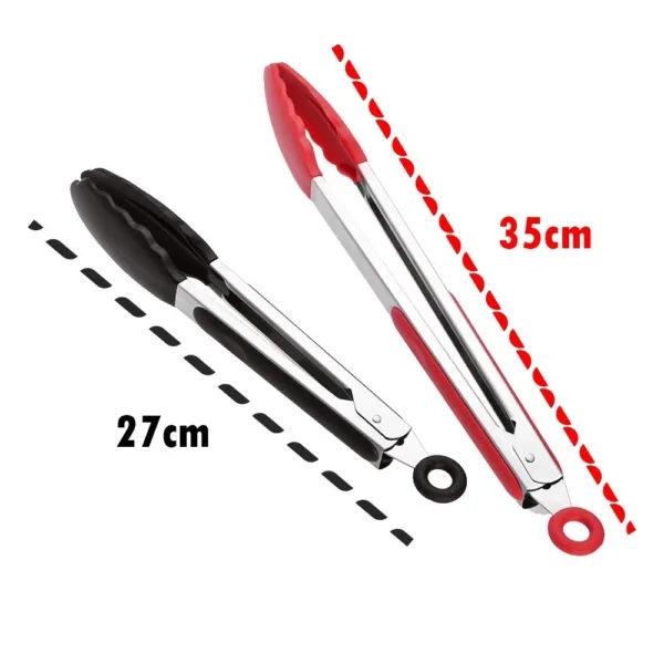 Pegador Em Silicone e Inox para Cozinha - Saladas, Carnes e Alimentos - Grande