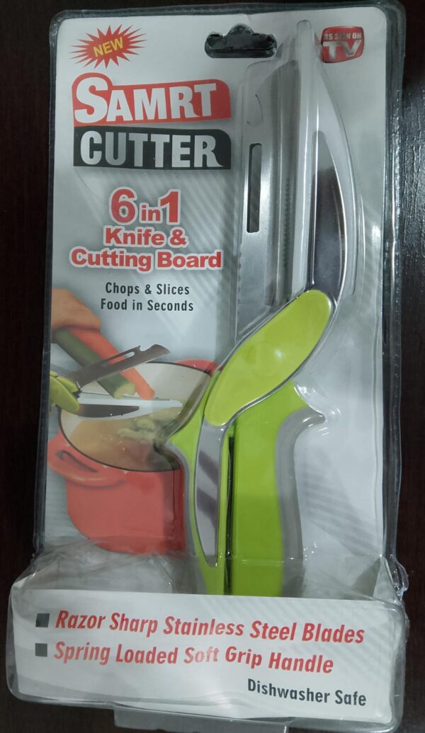 Super Tesoura Fatiador Cortador De Legumes 6 Em 1 Smart Cutter