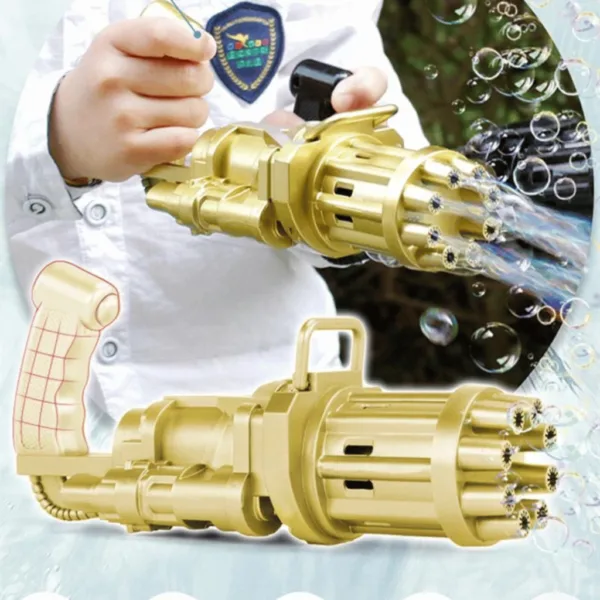 Máquina Automática Infantil GATLING De Bolhas De sabão Com Refil de Bolha De Sabão - Imagem 3