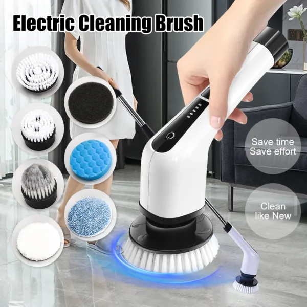 Esfregão Elétrico 9 Em 1 Mop Sem fio Escova De Limpeza Pesada Janela Banheiro e Cozinha Rapida Multiuso 360 Recarregavel Giratoria