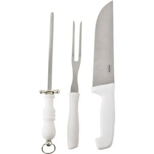 Kit facas e chaira jogo profissional para Cozinha e Churrasco 3 peça