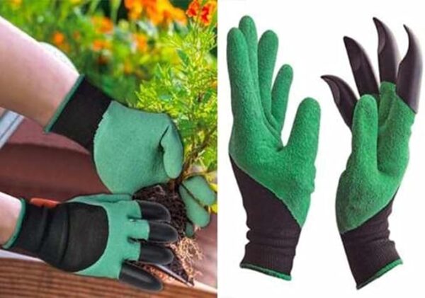 Luva Para Jardinagem Com Garra Para Cavar Semear Jardim Garden Gloves - Imagem 3