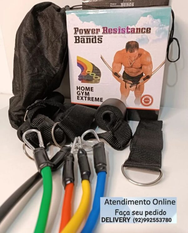 Kit de Bandas Elásticas para Treino - Power Resistance Bands - Imagem 2