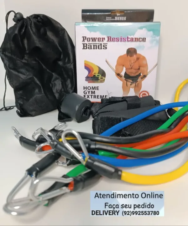 Kit de Bandas Elásticas para Treino - Power Resistance Bands