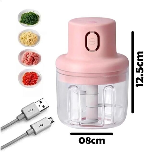 Mini Triturador Elétrico Portátil de Alimentos - Processador Compacto 250ml - Cortador Eficiente para Cozinha