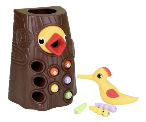 Pica Pau Pássaro Brinquedo Magnético Pega Minhocas - Imagem 4
